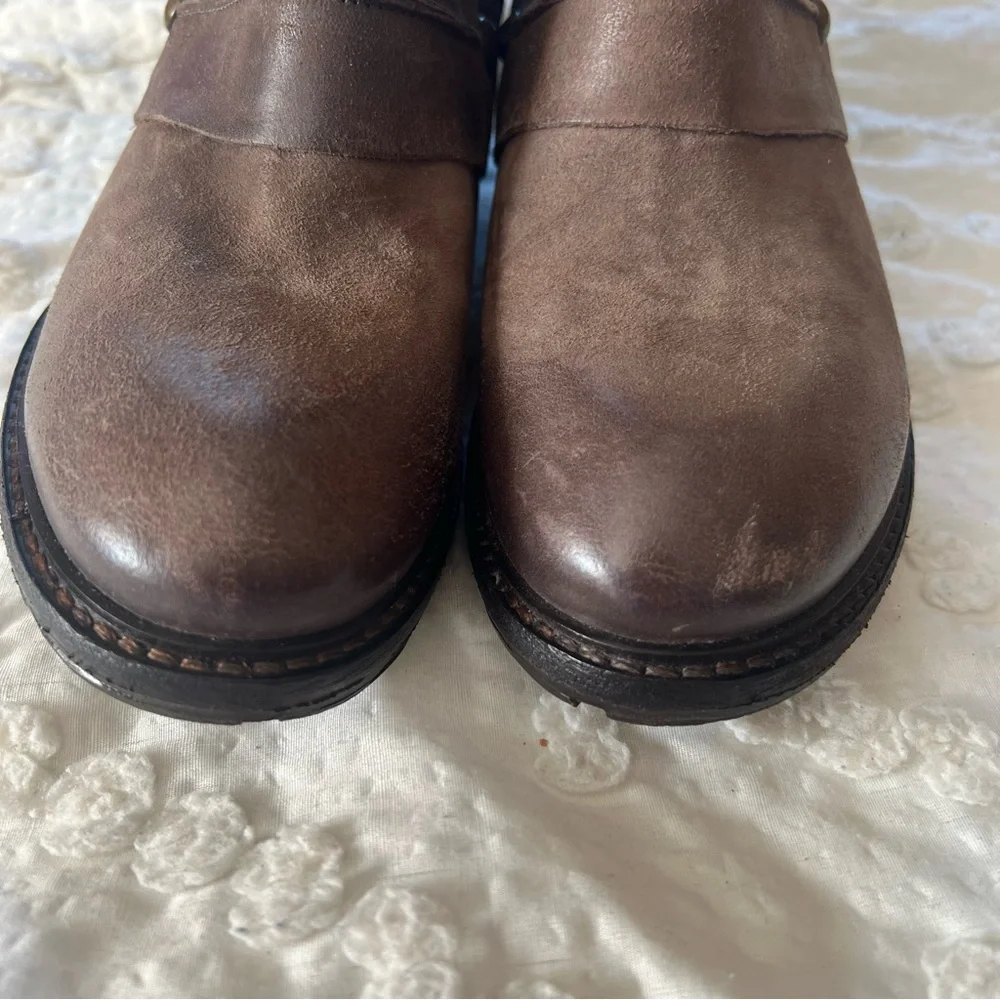 A.S.98 Military Dress Style Boots in Stone Leather Side Zip Women's 38 (US 7.5) - Picture 7 of 16